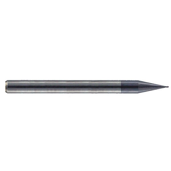 Carbide Micro End Mill, Ball, 0.010x0.015", Finish: AlTiN