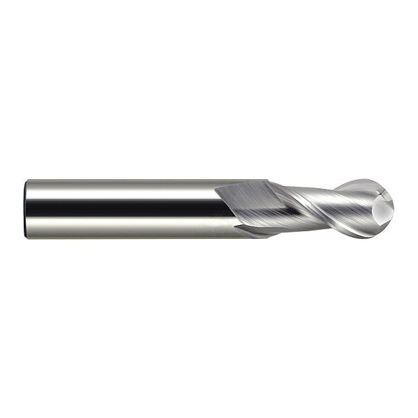 Carbide GP End Mill Ball 1/32"X3/32, Number of Flutes: 2