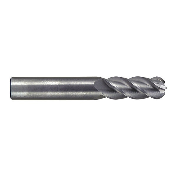 Carbide Hp End Mill Ball 3/16"X5/8, Number of Flutes: 4