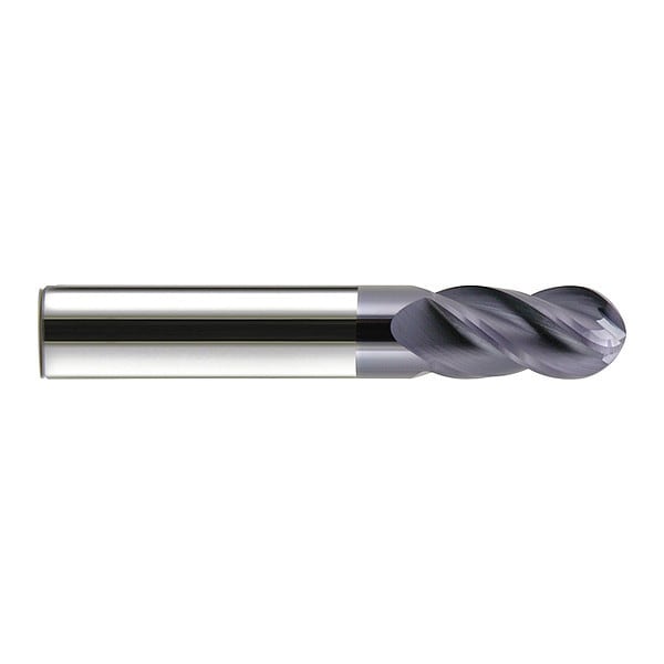 End Mill, HP, Carbide, Ball, 1/4" x 3/4, Finish: nACo