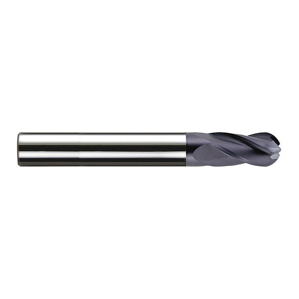 Carbide GP End Mill Ball 1/4X1-1/2, Number of Flutes: 4