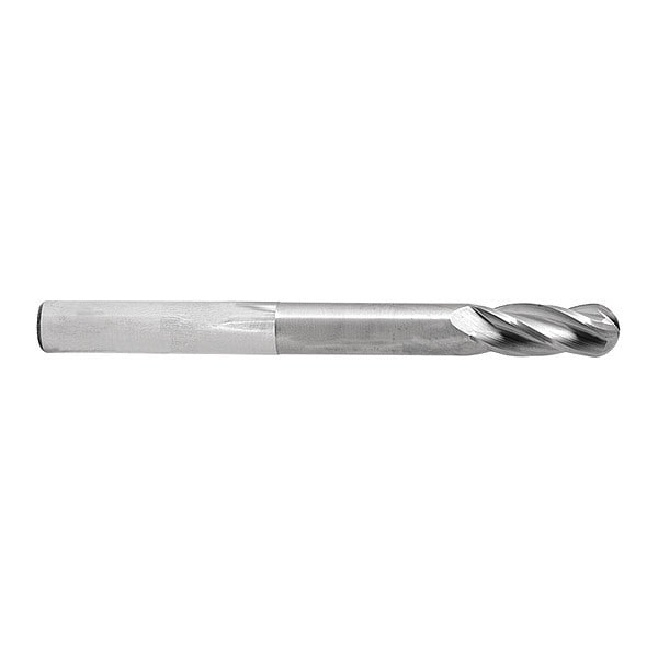 Carbide GP End Mill Ball 1/4"X1-1/2, Number of Flutes: 4