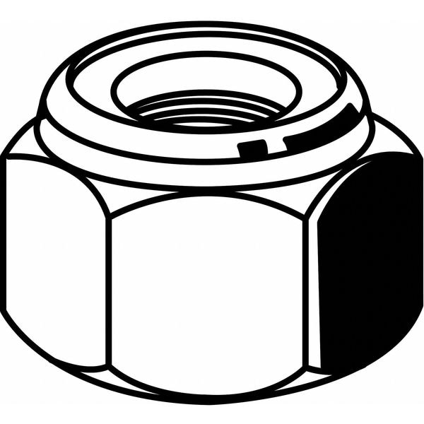 Nylon Insert Lock Nut, 7/8"-14, 316 Stainless Steel, Not Graded, Plain, 5 PK