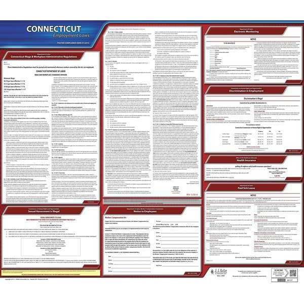 Labor Law Poster, English, CT, Plastic