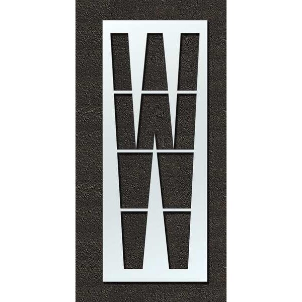Airport Pavement Stencil, Letter, 108 in Character Height, Highway Gothic Font, Polyethylene, Clear
