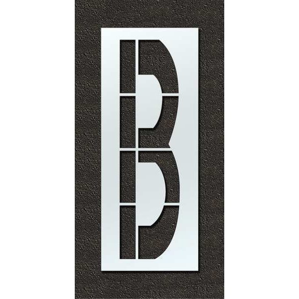Airport Pavement Stencil, Letter, 108 in Character Height, Highway Gothic Font, Polyethylene, Clear