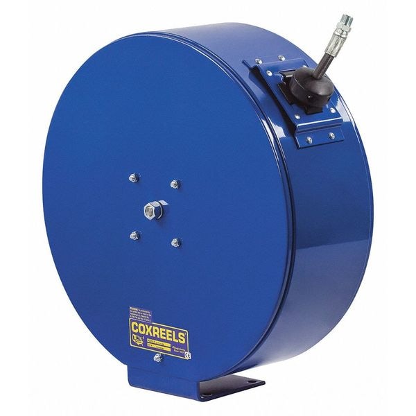 Spring Return Hose Reel, 1/2 in Hose Diameter, 50 ft Length, 2,500 psi Max. Pressure, Brass