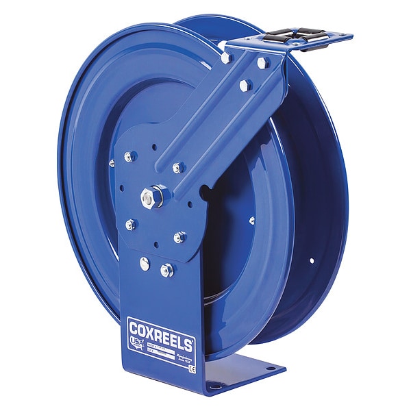 Spring Return Hose Reel, 3/8 in Hose Diameter, 50 ft Length, 300 psi Max. Pressure, Brass