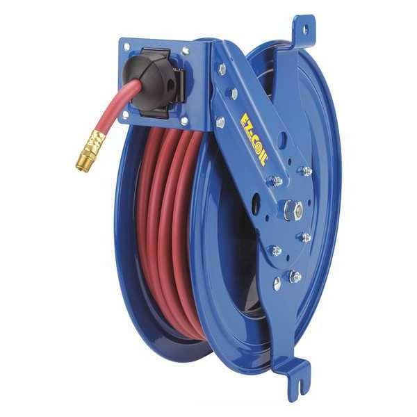 Side Mount Reel with Guide Arm, 1/4" Hose Diameter, 25 ft. Length, Aluminum