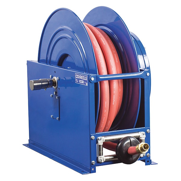 Spring Return Hose Reel, 3/4 in Hose Diameter, 75 ft Length, 300 psi Max. Pressure, Brass