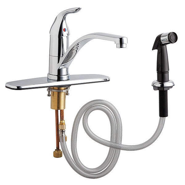 Low Arc Kitchen Faucet, Manual, 8" Mount, 2 Hole Commercial