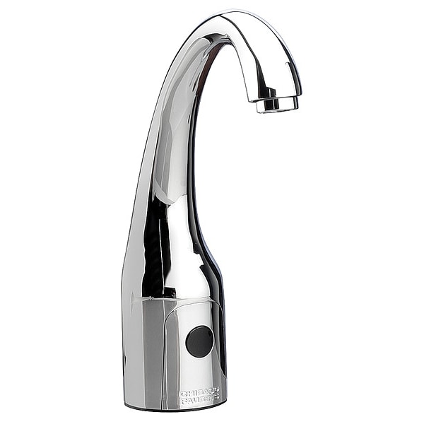 Electronic Sensor Single Hole Mount, 1 Hole Mid Arc Bathroom Faucet, Chrome plated