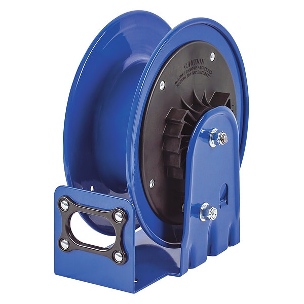 Cord Reel, Spring Retracted, 16 AWG, Blue Reel Color, 30 ft Length, 0 Outlets
