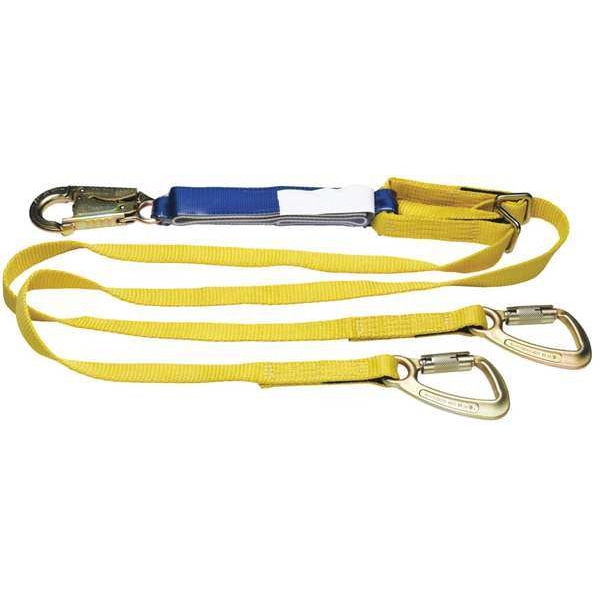 Energy Absorbing Lanyard, 6 ft. Length, Carabiner, 2 Leg(s)
