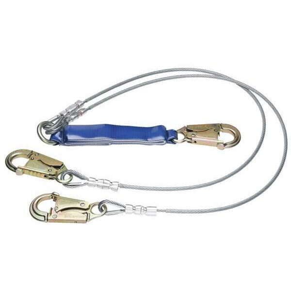 Decoil Cable Twinleg Lanyard Dcell  6ft