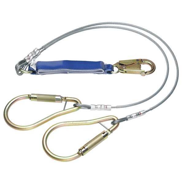 Decoil Cable Twinleg Lanyard 6ft