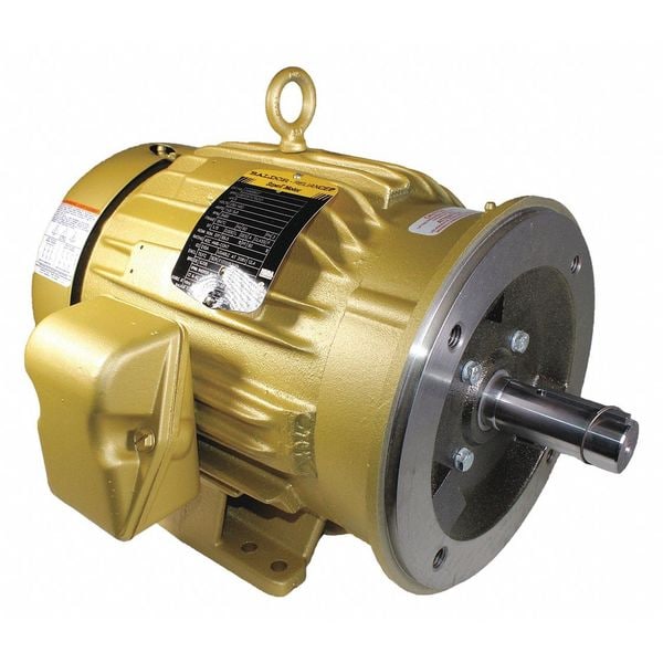 Three-Phase General Purpose Motor, 2 HP, 184TC Frame, 208-230/460V AC Voltage, 16 in Overall Length