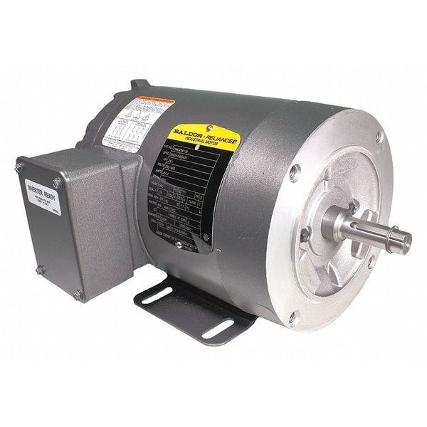 Three-Phase General Purpose Motor, 1/4 HP, 56C Frame, 230/460V AC Voltage, 1750 rpm Nameplate RPM