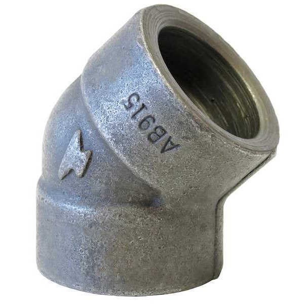 45 Degree Elbow 45 Degree Elbow, 4" Pipe, Socket Weld, Black Forged Steel, Class 3000