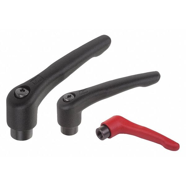 Adjustable Handle, Steel, Size: 2 5/16-18, Black Powder Coated, Comp: Black Oxidized