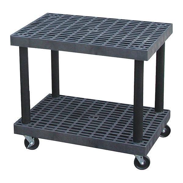 Modular-Kart, Recycled HDPE, 600 lb Load Capacity, 2 Shelves, 36 in L, 24 in W, 32 in H