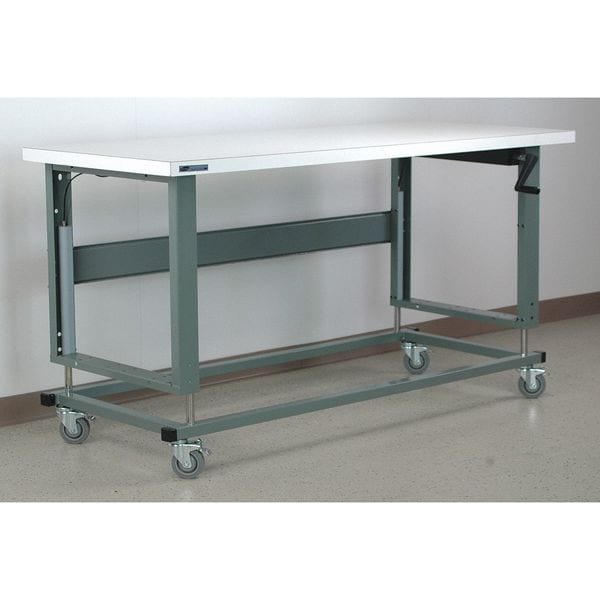 Workbench, Mobile, Hand, Crank, Lift, Adj.