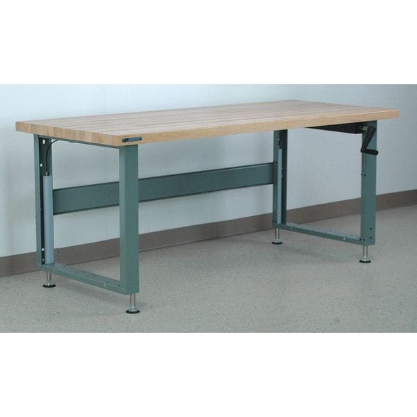 Hand Crank Work Bench, 48" W, Adjustable Height, 1000 lb.