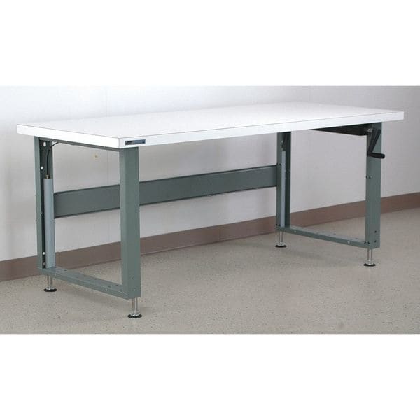 Hand Crank Work Bench, 48" W, Adjustable Height, 1000 lb.