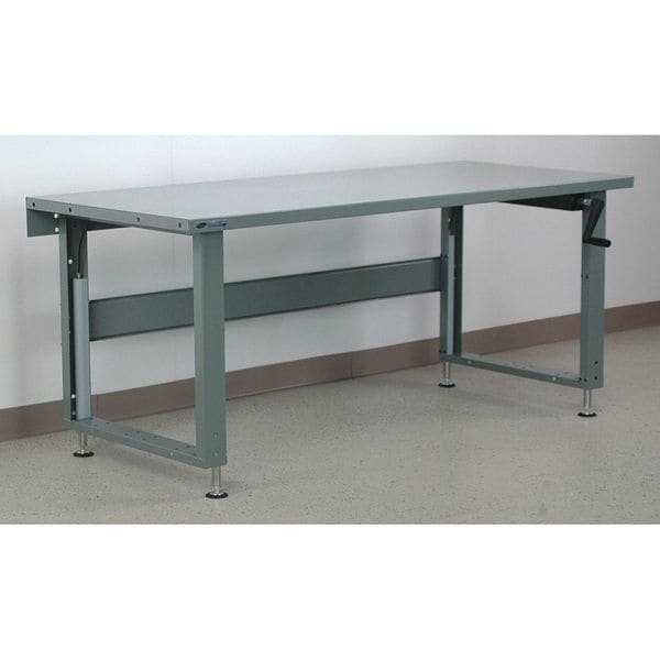 Hand Crank Work Bench, 48" W, Adjustable Height, 1000 lb.