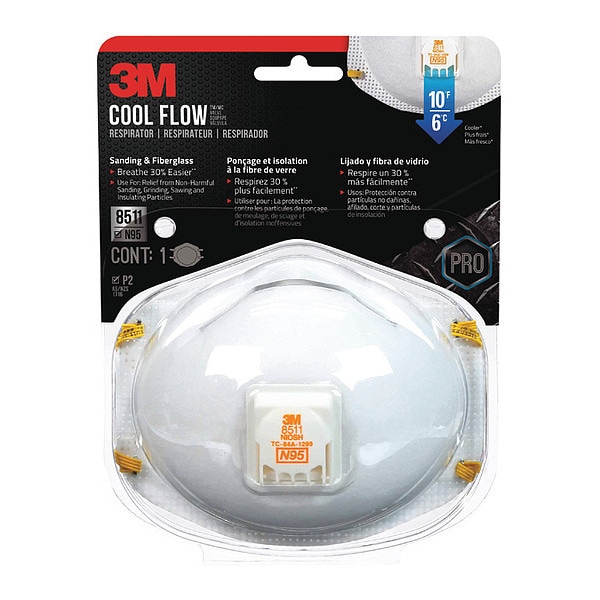 N95 Disposable Respirator w/ Valve, Universal, PK12