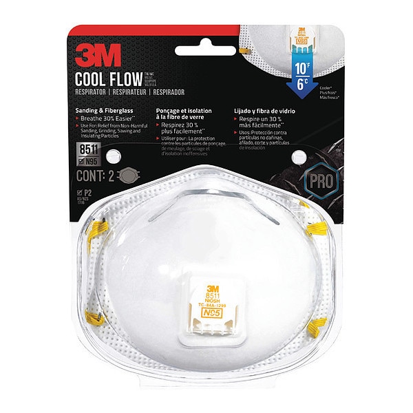 N95 Disposable Respirator w/ Valve, Universal, PK6