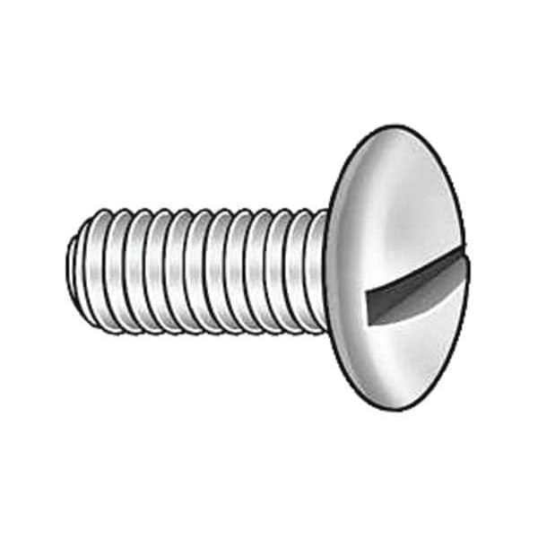 #8-32 x 2 in Slotted Round Machine Screw, Plain 18-8 Stainless Steel, 100 PK