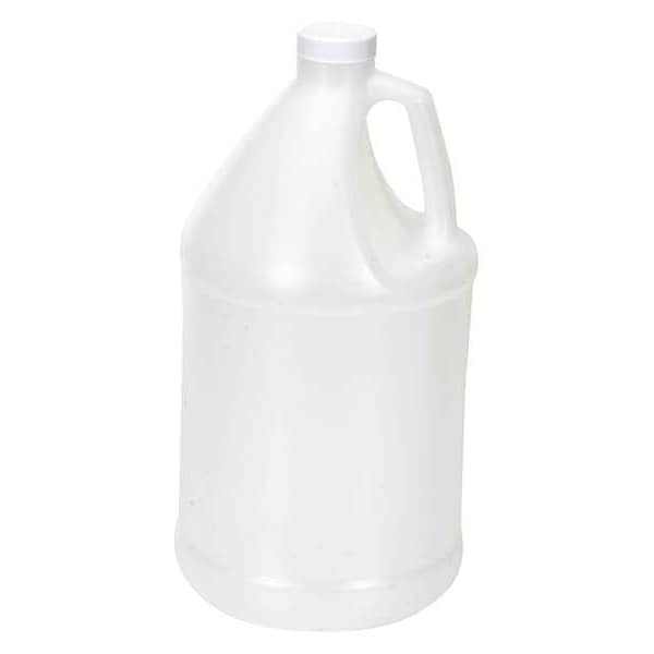 Jug, 3.79 L Capacity - mL, 1 gal Capacity - oz, Screw On Closure, HDPE, Blow Molded Handle, White
