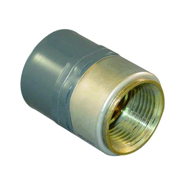 PVC, Brass Female Adapter, FNPT x Socket, 1 in Pipe Size