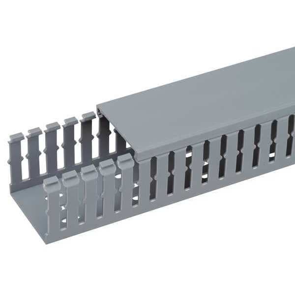 Base Wiring Duct, Type D, Round Hole, 4" x 4" x 1' (6-Pack), Light Gray