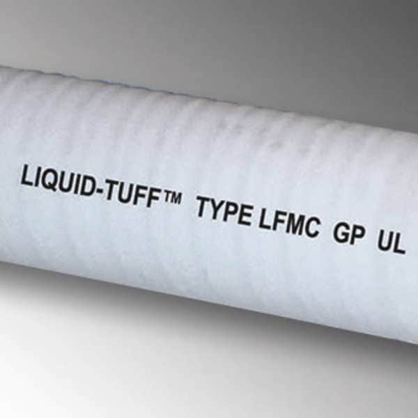 Liquid-Tight Flex Metal Conduit, 1-1/2 in Trade Size, 150 ft, 4-1/2 in Bend, Steel, Gray