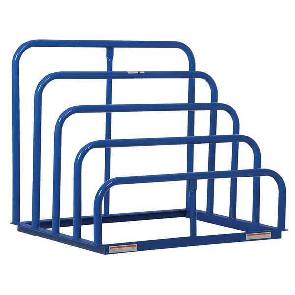 Starter Vertical Sheet Storage Rack, 36 in D, 48 in W, 4 Shelves, Blue
