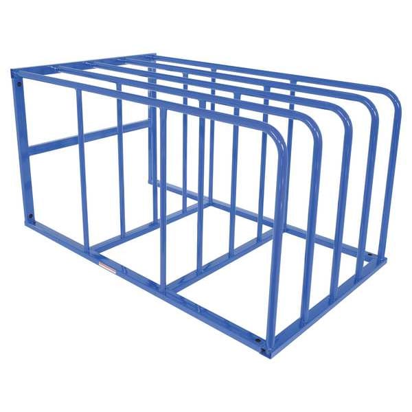 Starter Vertical Sheet Storage Rack, 84 in D, 50 in W, 4 Shelves, Blue
