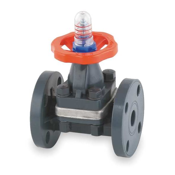 Diaphragm Valve, 2", PVC/FPM, Flanged