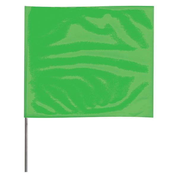 Marking Flag, Vinyl, 18" Wire Staff, Blank, 18" L., 100 PK