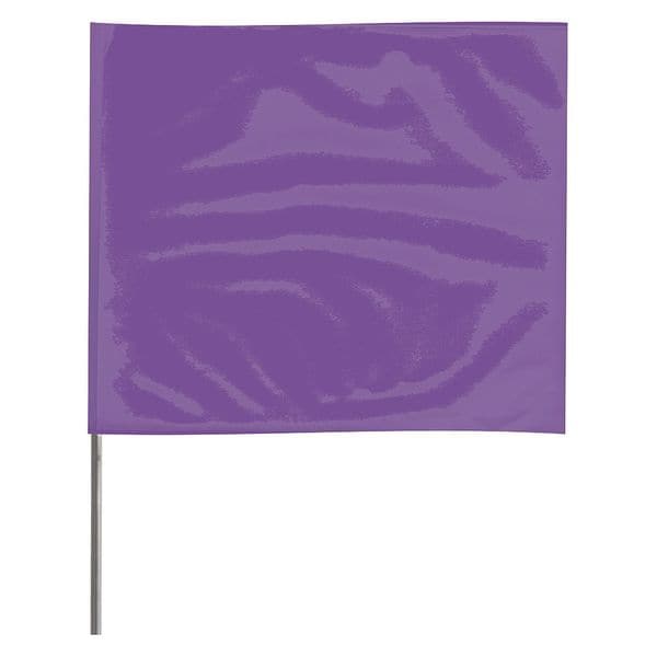 Marking Flag, Vinyl, 21" Wire Staff, Blank, 21" L., 100 PK