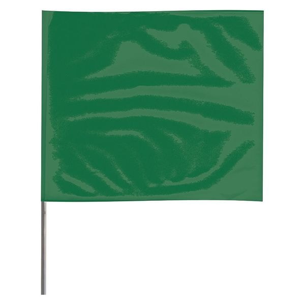 Marking Flag, Vinyl, 18" Wire Staff, Solid, 18" L., 100 PK