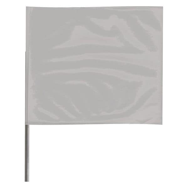Marking Flag, Vinyl, 36" Wire Staff, Blank, 36" L., 100 PK