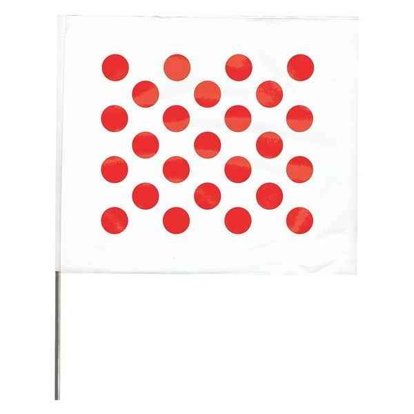 Marking Flag, Vinyl, 18" Wire Staff, Blank, 18" L., 100 PK