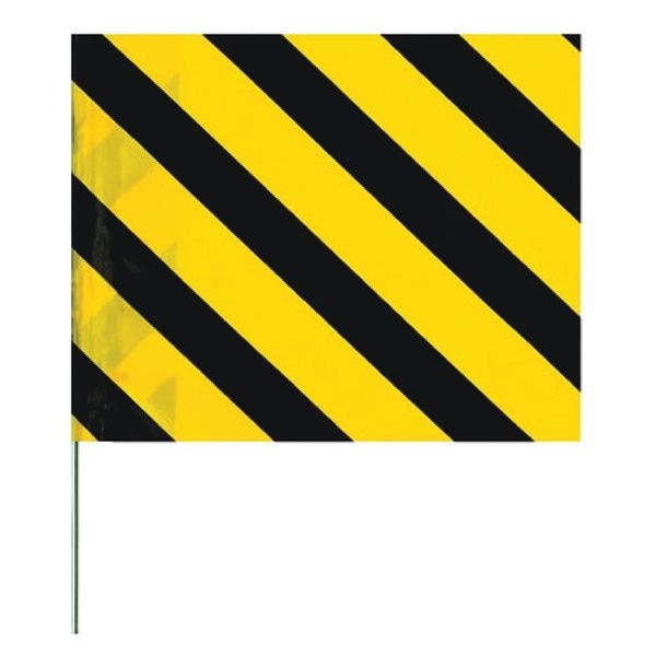 Marking Flag, Vinyl, 18" Wire Staff, Blank, 18" L., 100 PK