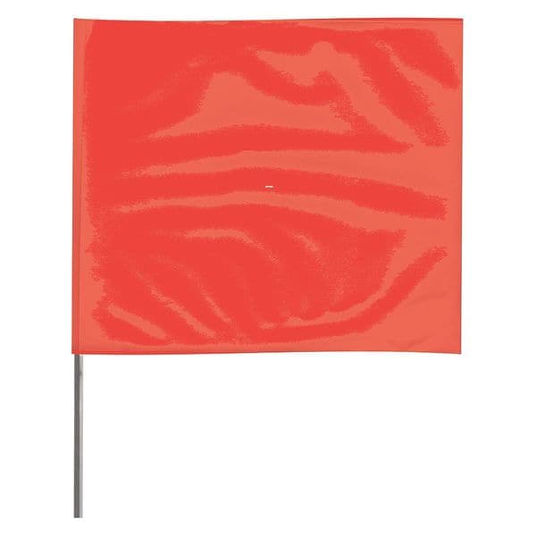 Marking Flag, Vinyl, 36" Wire Staff, Solid, 36" L., 100 PK