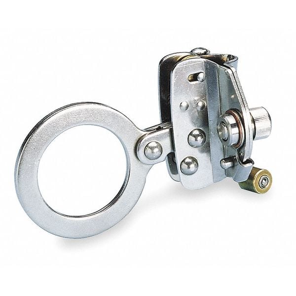 Rope Grab, Stainless Steel, 310 lb., Silver, For Rope Size: 5/8 in