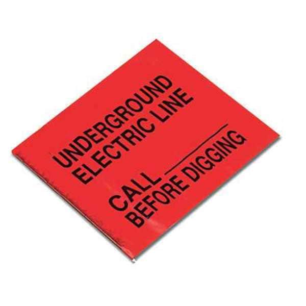 Marking Flag, PVC, Electric Line, 4" L., 100 PK