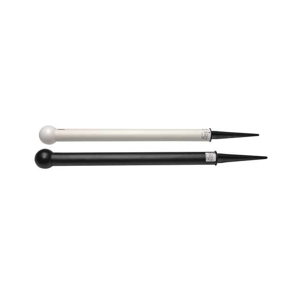 27" Ground Pole - White, 6 pk