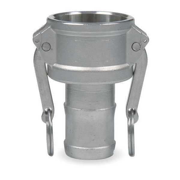 1-1/2" Female Coupler x Hose Shank 316 SS Coupler